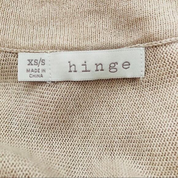 Hinge tan red stripe button oversized vest tunic boho lagenlook sweater XS - Picture 8 of 9